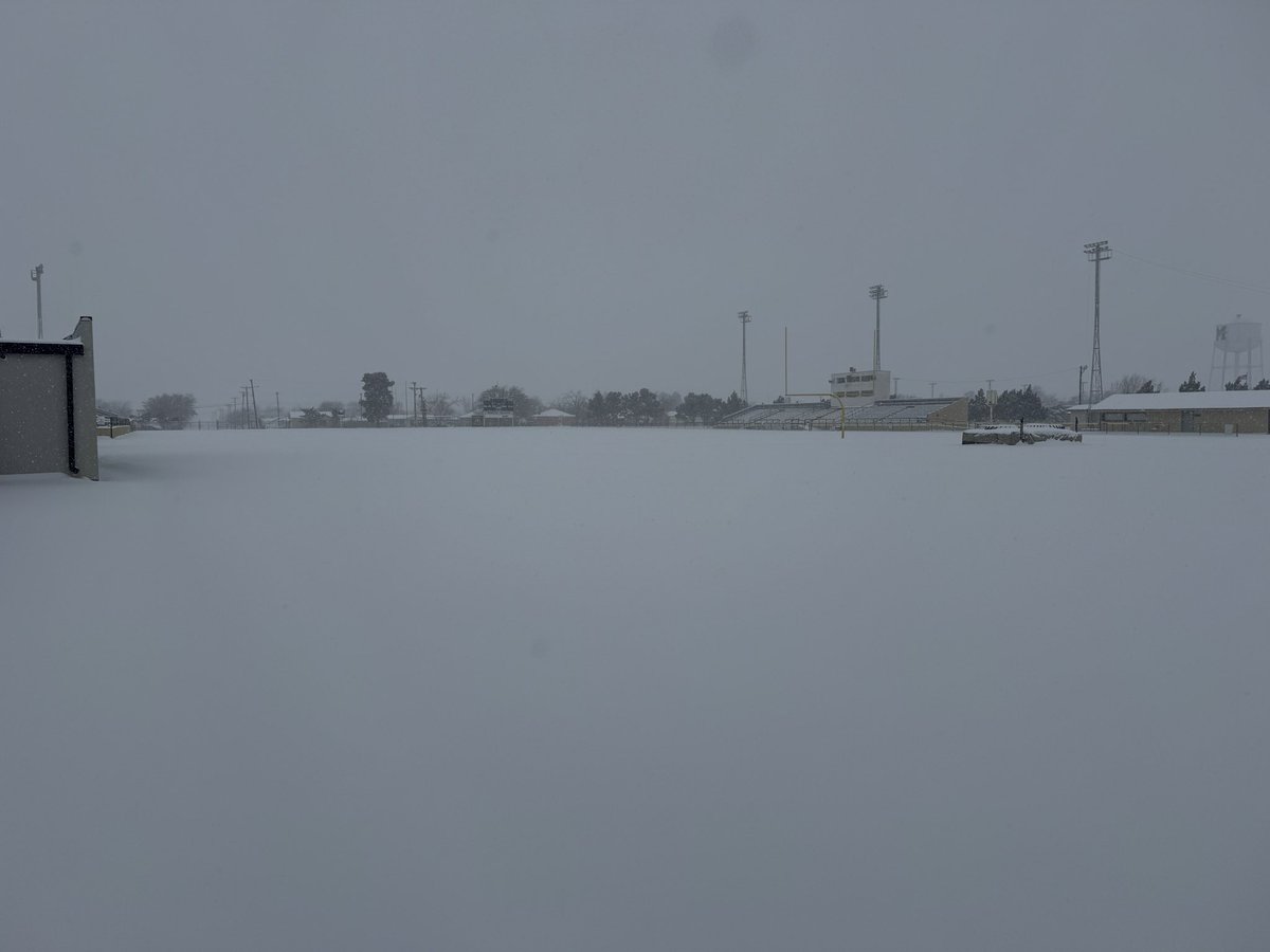 Hope everyone is staying safe in this winter storm! Had to check on our field house and football field. It’s a sight 🥶❄️