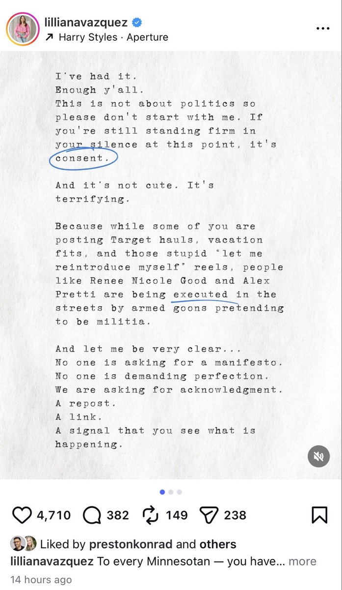 SallyRoth's tweet image. Women are lost on Insta (or being paid). This is a popular style influencer. See her post from yesterday, the threat to followers that disagree (attackers), and an example of what ALL of her posts look like every single day from here back to the stone ages. “It’s not cute”…