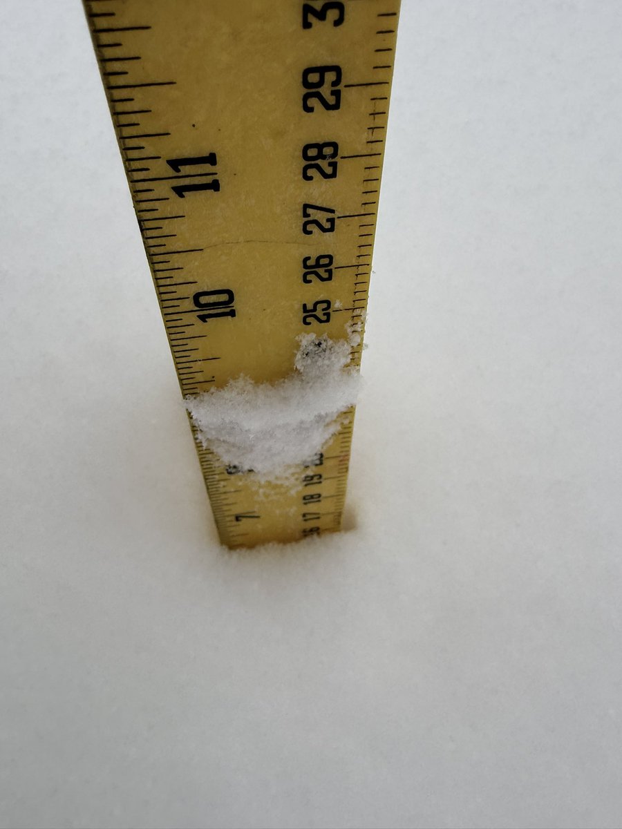 Bjentz28's tweet photo. @MadCoINwx over here in Edgewood. May have blown off a little. Had 11 in a drift on the driveway. https://t.co/Rruo3dlRoY