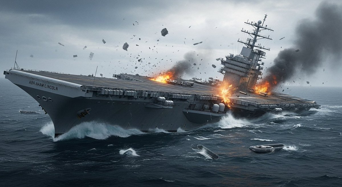 BREAKING: 🇮🇷🚨Iran warns it can sink the U.S. aircraft carrier Abraham Lincoln with hypersonic missiles if provoked.