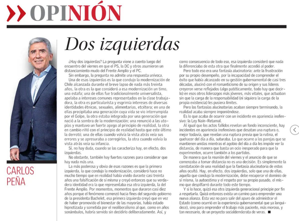 Excelente columna de Carlos Peña: