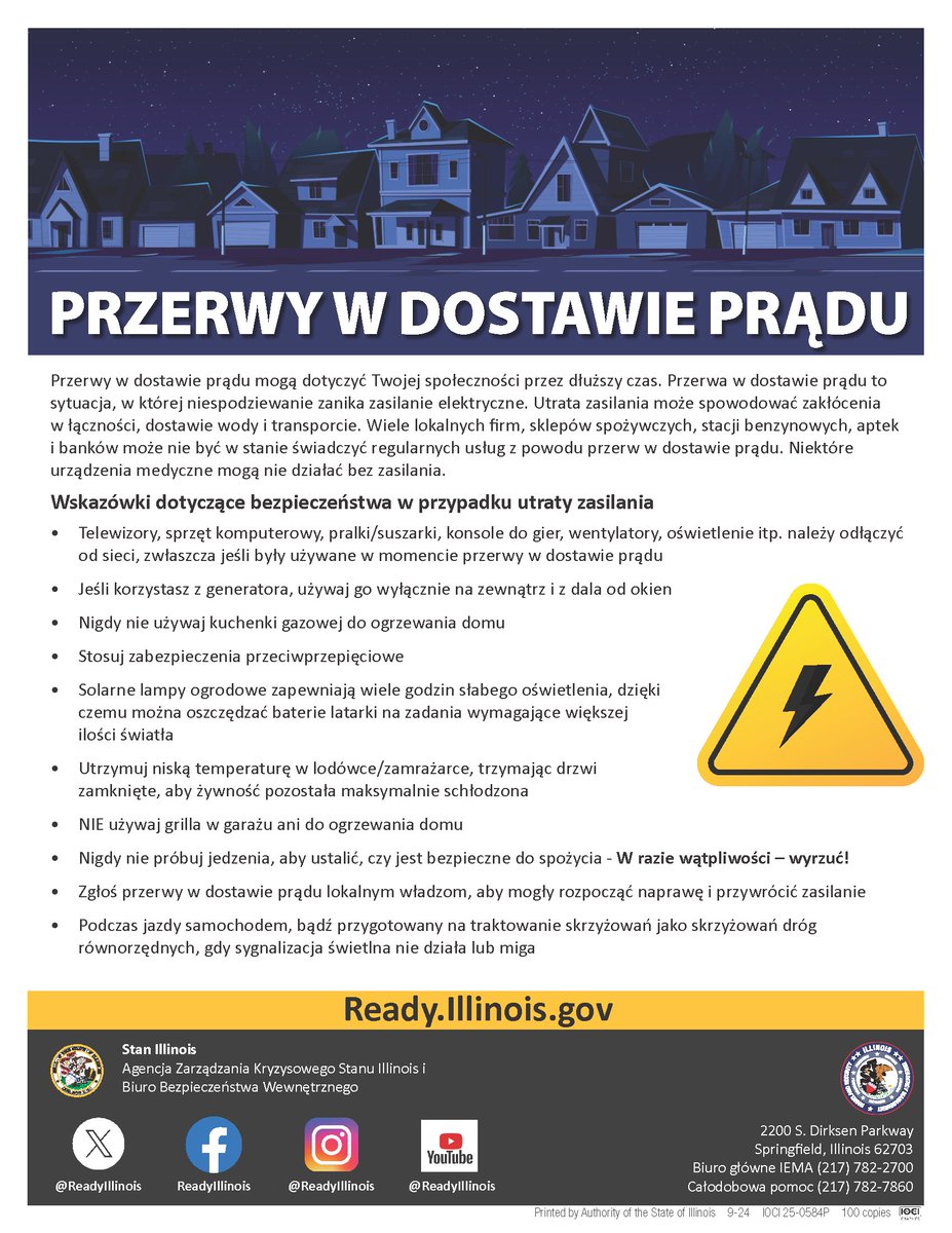 's tweet image. If your power goes out because of the #severewinterweather or another reason, follow this list of tips to avoid creating another problem.
#PowerOutage #ILWx