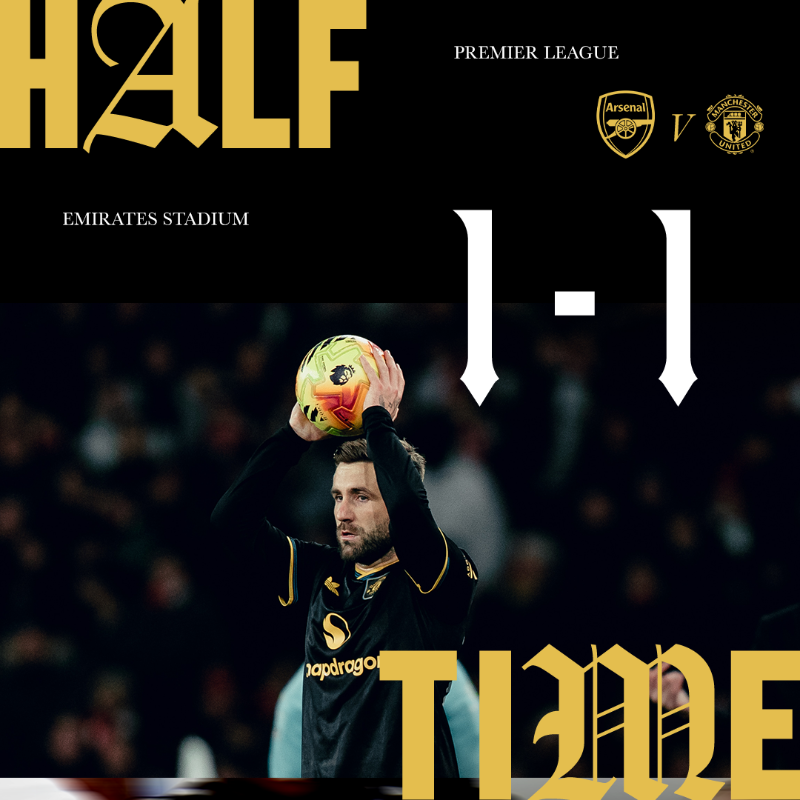 ManUtd's tweet photo. ⏸️ All square at the break in north London.