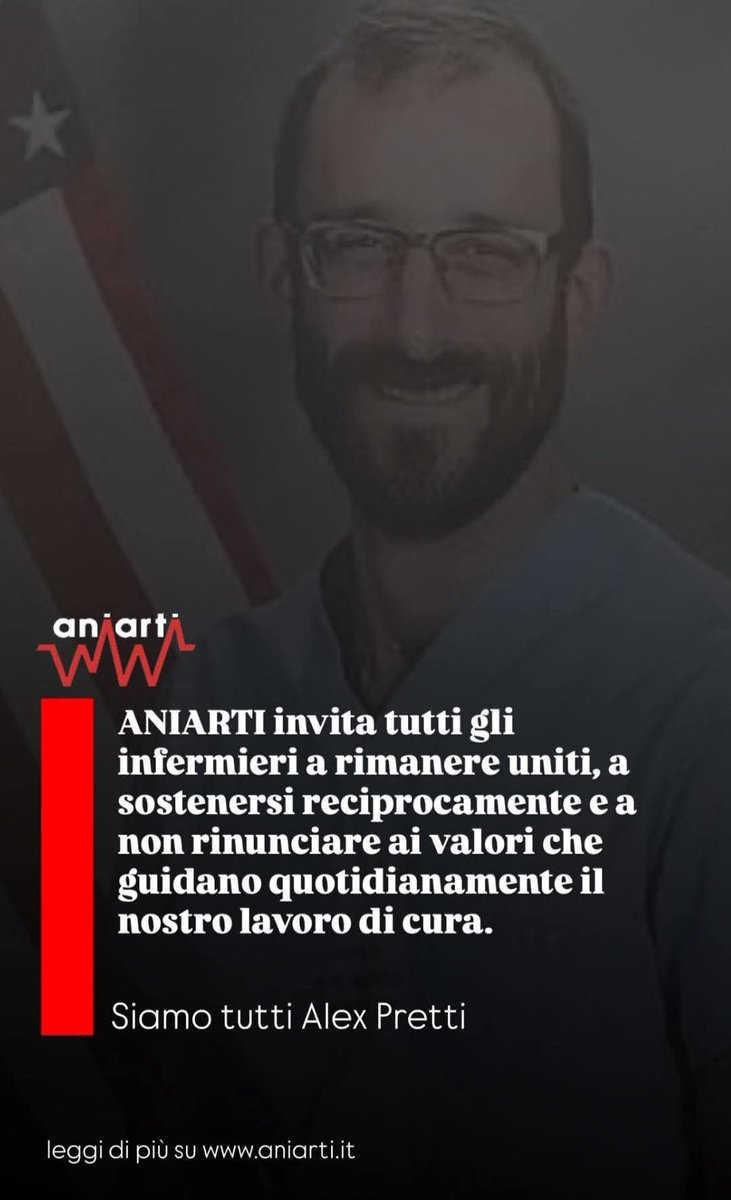 Les infirmières italiennes en soins intensifs se mobilisent pour soutenir la famille de leur collègue assassiné. Ce métier a toujours exigé un sens éthique et moral aigu, mais surtout, il exige de ne pas rester indifférent face à la souffrance. Nous sommes tous Alex Pretti.