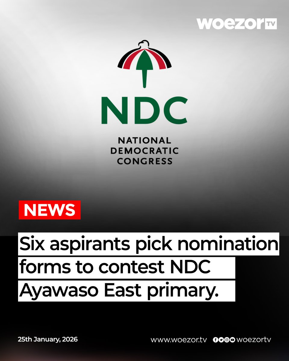 Six aspirants have picked up nomination forms to contest the National Democratic Congress (NDC) parliamentary primary in the Ayawaso East Constituency, as the party prepares for the March 3 by-election.