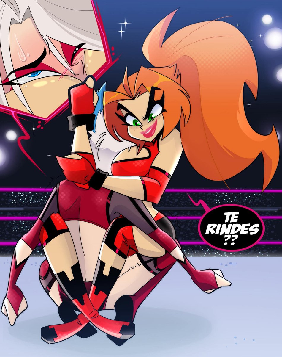 _DRAKEHERNANDEZ's tweet image. The #BlueDeer Diah vs Adeline Bloodberry aka #Shadowline in a #Wrestling Match... I still don't know if that movement is a reward or a punishment. Drawings made by my great friend @Malidunn_Art check her art is AWESOME!!✨✨