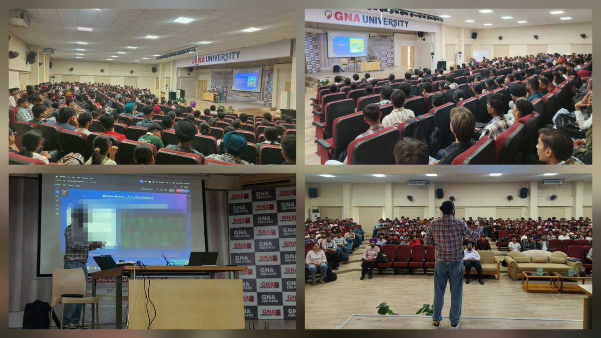 mrooppss's tweet image. Delivered a one-day session on Real-World Cyber Exploitation &amp;amp; Defensive Countermeasures for students and faculty at GNA University, Punjab. Great discussions and active participation throughout.

#CyberSecurity #EthicalHacking #PenetrationTesting #RedTeam #BlueTeam #InfosecTeam