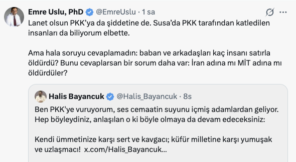 Cevap veriyorum: 

Ben babamın da arkadaşlarının da kimseyi satırla veya başka bir şeyle öldürdüğüne şahit olmadım. Şahit olduğum tek şey, evlerimize ve dükkanlarımıza saldıranlara karşı abilerimizin kendini savunup meşru müdafaa hakkını kullanmasıydı. Bu da öldürme şeklinde