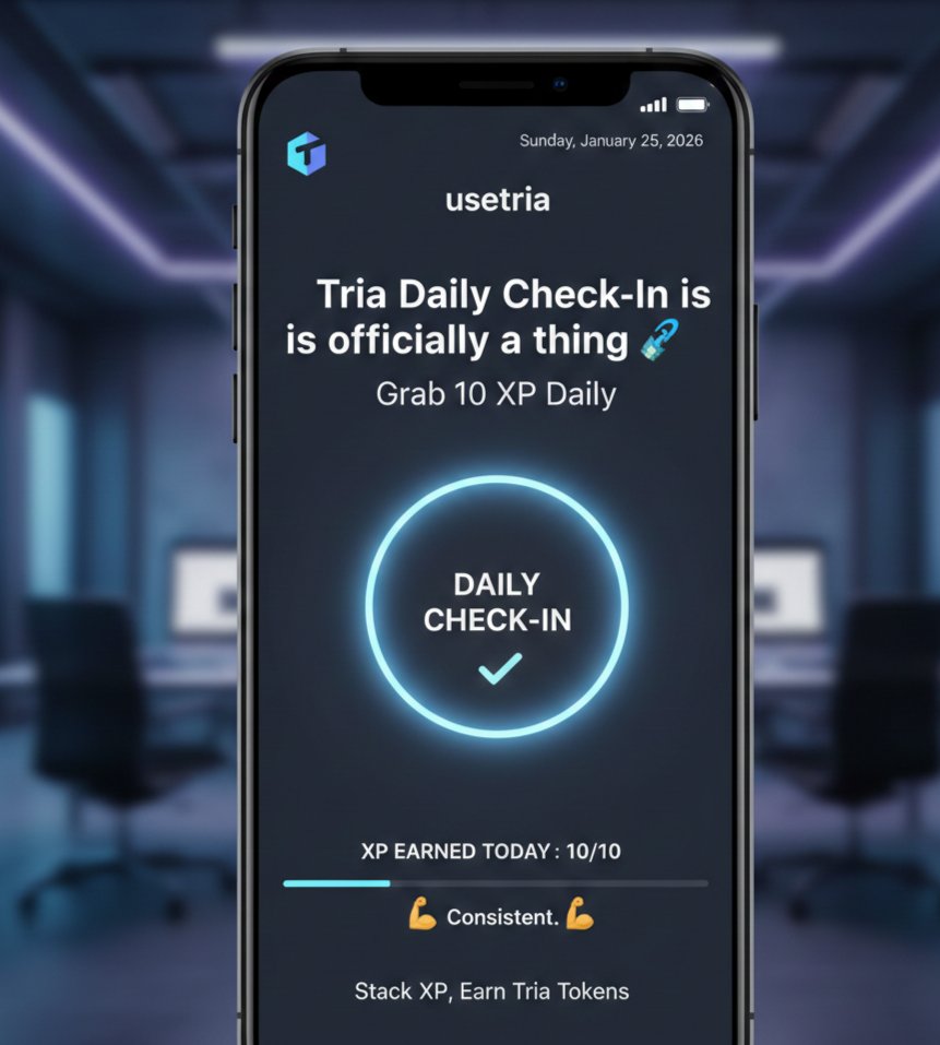 cryptorahman1's tweet photo. Tria Daily Check-In is officially a thing 
If you’re using the @useTria app, don’t sleep on the daily check-in feature. It’s been live for about a week now and lets you grab 10 XP every single day with just one tap.
Is it massive? Nope.
Is it consistent? Absolutely. 💪
XP is expected to play a key role in the Tria TGE, likely converting into Tria tokens later on—so stacking it daily makes sense. I’ve already added it to my daily task routine.
Tria has been moving fast lately, shipping updates nonstop and growing at an impressive pace. One of the more active builders in the space right now, for sure.
If you still haven’t joined Tria yet, I’ll drop my invite link in the top comment (yes, I always forget to shill ).