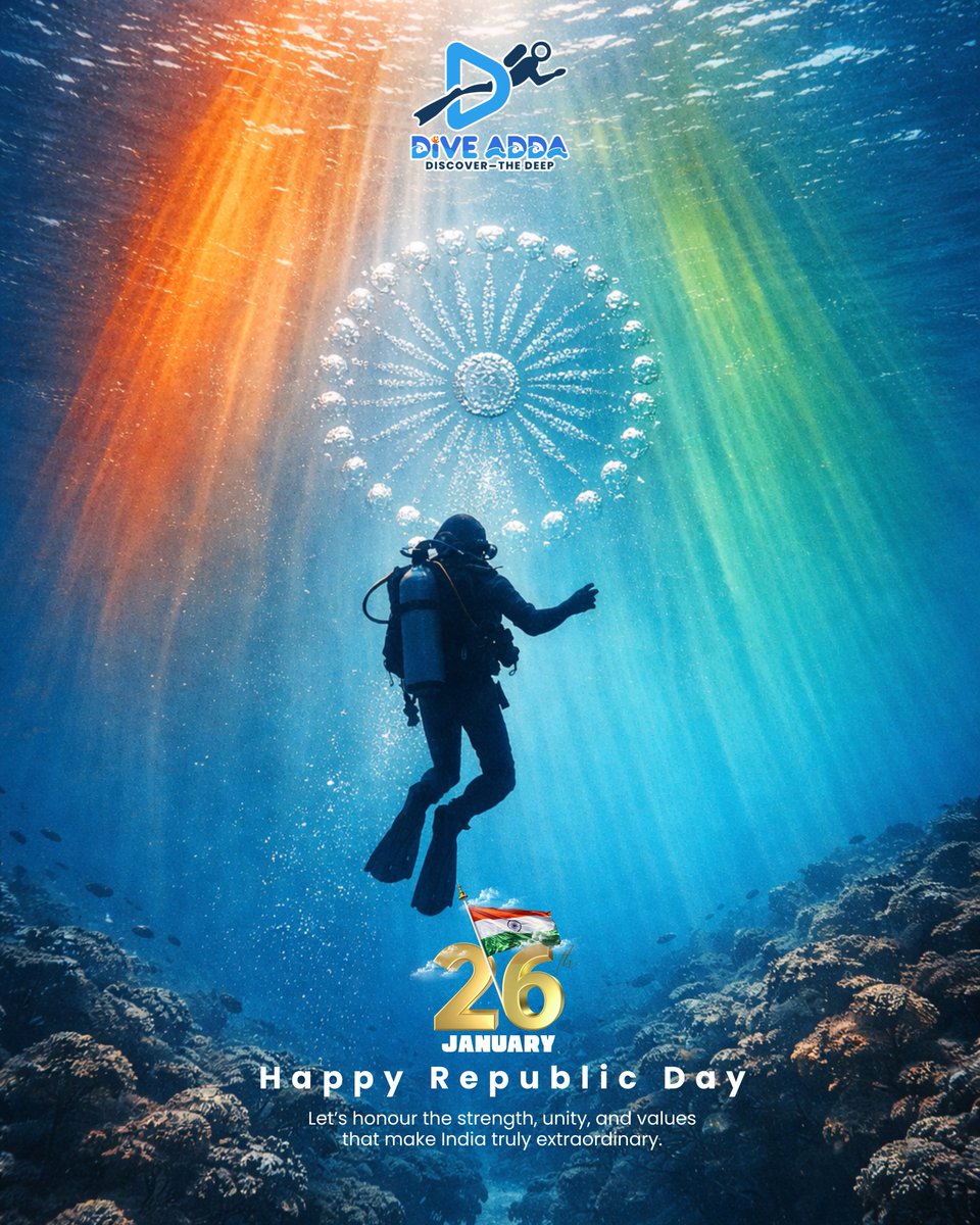 diveaddaindia's tweet photo. Let’s celebrate the spirit of unity, courage, and progress today and every day.
Happy Republic Day, India 🇮🇳✨
#HappyRepublicDay #ProudIndian #IndiaAtHeart #UnityInDiversity #VandeMataram #JaiHind #IndianSpirit #CelebrateFreedom #DeshPrem #RepublicDayVibes https://t.co/qU01NTz6XP