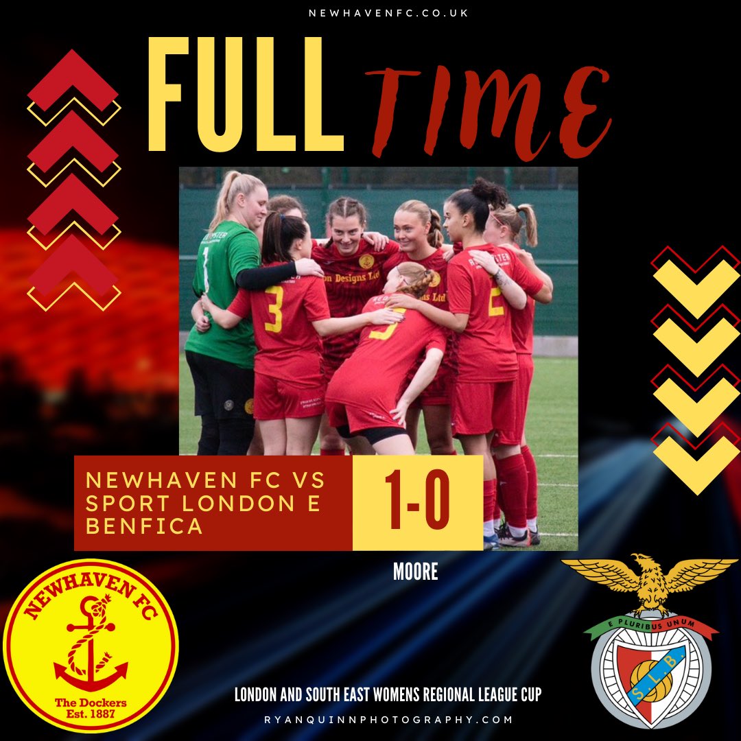 NewhavenLadies's tweet photo. ⚽️ FULL TIME!

A BIG win for The Dockers today as they  put on a dominant display on home ground. 

Just one goal in it but a clean sheet and hard fought possession claims the 3 points. 

Single effort from Moore.

#COYD https://t.co/9LZf5c7ELy