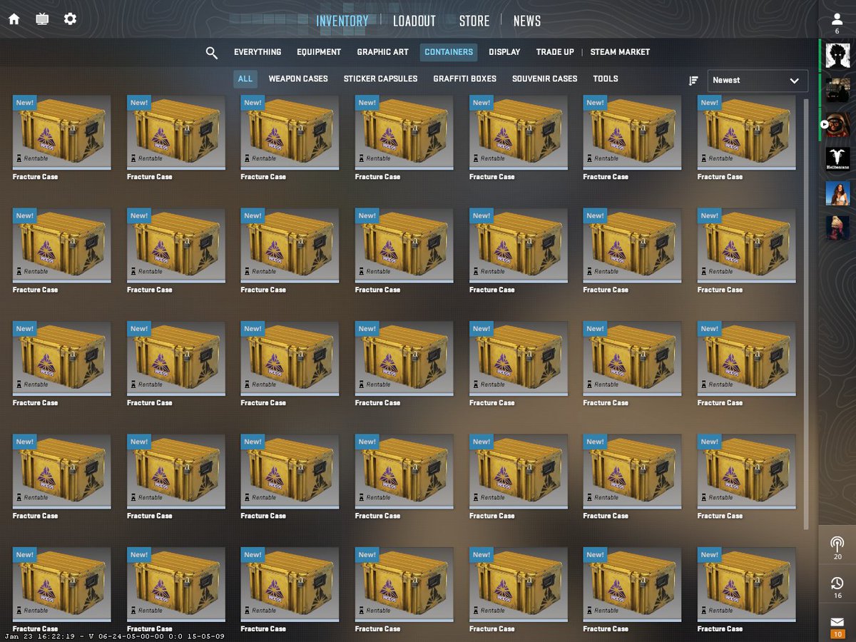 Going to open 35 cases tonight on stream, and giveaway the skins.

twitch.tv/andee4