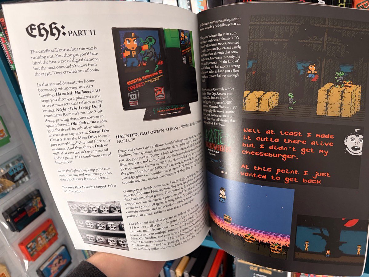 Issue #2 of the excellent Retronomicon Quarterly magazine is out now!
I love it, packed with news and articles about recently released homebrew games, and it even features an interview with our friend <a href="/8bitslasher_/">8-Bit Slasher</a>! 😍

An it’s free! 😱

👉 hoskinson-industries.myshopify.com/collections/re…

#NES #homebrew