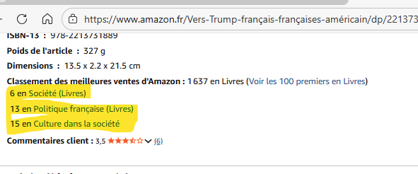 MindersCritical's tweet photo. @ConquerNicolas @EditionsFayard @WesternArc_ Il y en a qui achète du lotus et d'autre se contente de votre bouquin !!
Quand au classement Amazon, toute catégorie, ce n'est pas 3 mais 1637.
Au mieux vous en 6e position en catégorie société.
Il semble que les mensonges de Trump aient déteint sur vous, mais est-ce etonnant ?? https://t.co/hvMvVlmNLw