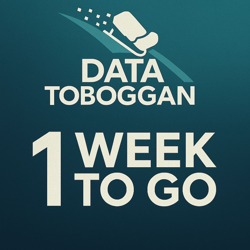 datatoboggan's tweet photo. 1 week to go!
Register today for FREE training https://t.co/XK4FoneLeJ 
for the #DataToboggan winter edition
#MicrosoftFabric #SynapseAnalytics #AI #Copilot #AIAgent #MicrosoftPurview #PowerBI https://t.co/On9kWbNcjH