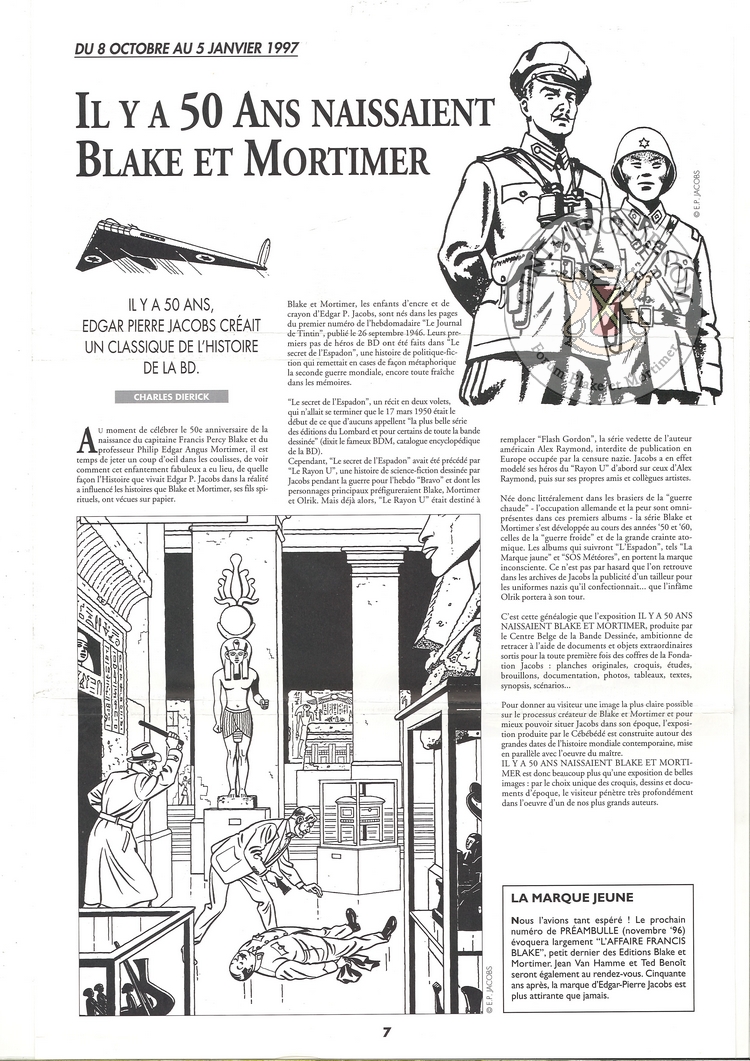 centaurclub's tweet photo. Le fanzine Préambulle annonce une exposition au Centre Belge de la Bande Dessinée, pour les 50 ans de Blake et Mortimer du 08 octobre 1996 au 7 janvier 1997.
#blakeetmortimer #CBBD
2026 : 80 ans de Blake et Mortimer & 30 ans de l'Affaire Francis Blake. https://t.co/toklvCzqPW