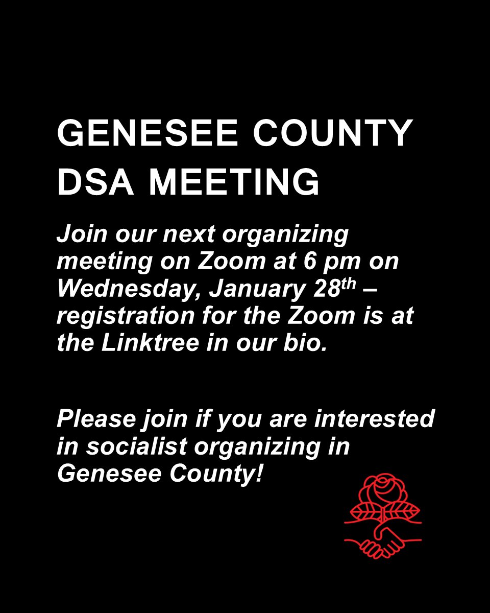 Genesee County DSA tweet media