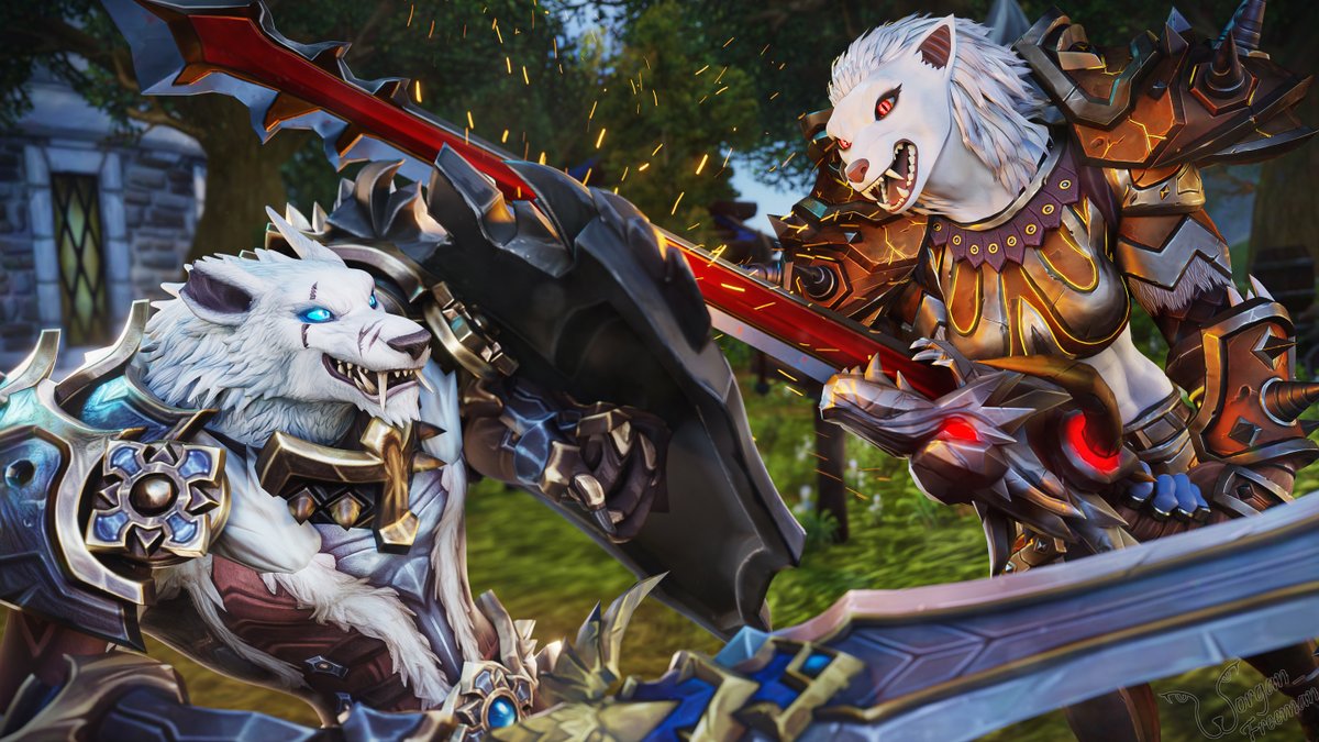 For <a href="/SebHutchins/">Hutchins</a> 
During sparring, Seb and Almaria can get a little bit too "excited". 🐺
#warcraft #worgen