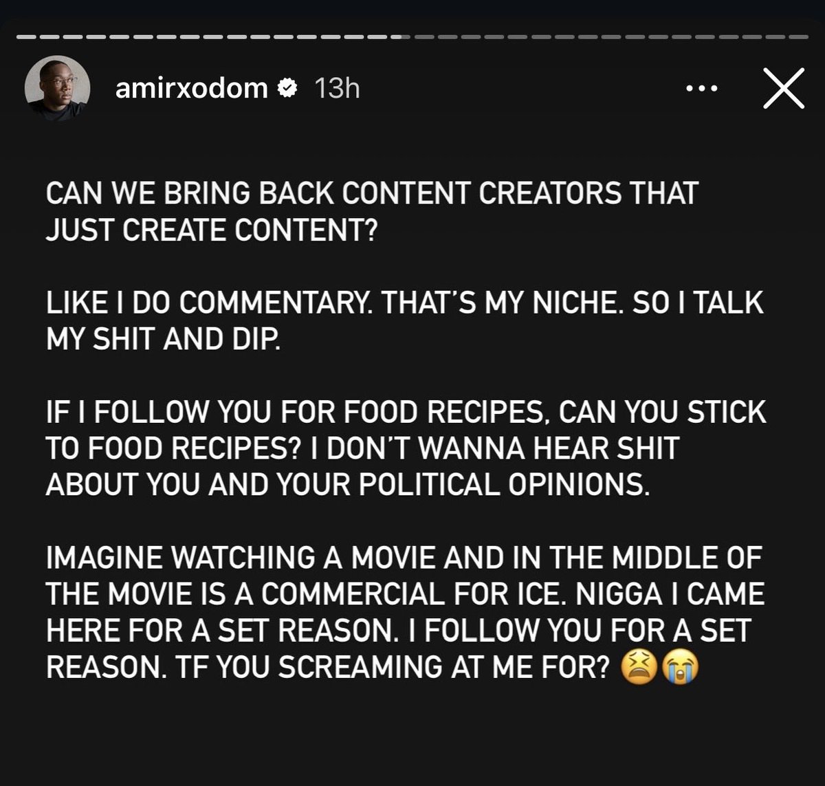 SallyRoth's tweet image. .@amirxodom dropping truths on Insta about getting scolded. 🙌🙌