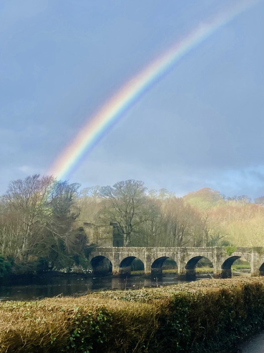 FortCottage's tweet photo. A rainbow &amp; a bridge. Swan Park. Buncrana Inishowen Co Donegal https://t.co/SApC7XNgu8