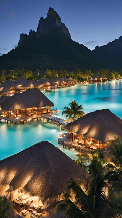 Travitinerary's tweet image. Twilight in Bora Bora