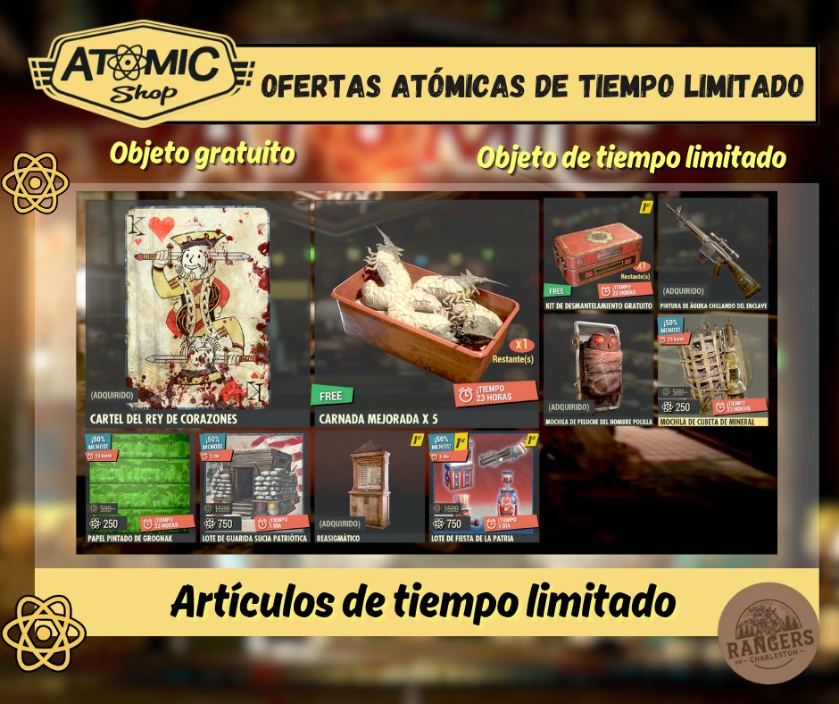 Ran_charleston's tweet photo. Artículos gratuito y por tiempo limitado de hoy.
#Fallout76 #Fallout #fallout76latam #fallout76mexico #fallout76comunidad #fallout76memes #Bethesda
#PrimeVideo
#falloutonprime #burningsprings https://t.co/LX5HXGozWl