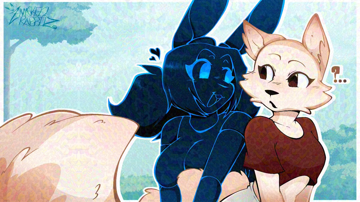 Wanted to draw <a href="/VFoxtail_Arts/">Foxdee</a> character wirh mine, cause I thought it would be adorable ^^