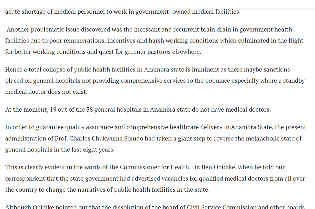 Montero1016's tweet image. Did u know? Peter Obi left Anambra with 19 General Hospitals without Doctors and qualified Health workers. Haa, Obiiiiiiiiiiiii!!!

Obi also left over 88 communities without schools after failing to build a single new school in 8 years. It's actually another shameful record.

To…