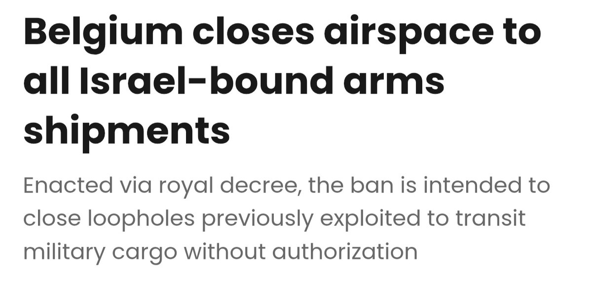 Belçika, İsrail’e yönelik tüm silah sevkiyatları için hava sahasını kapattı.
