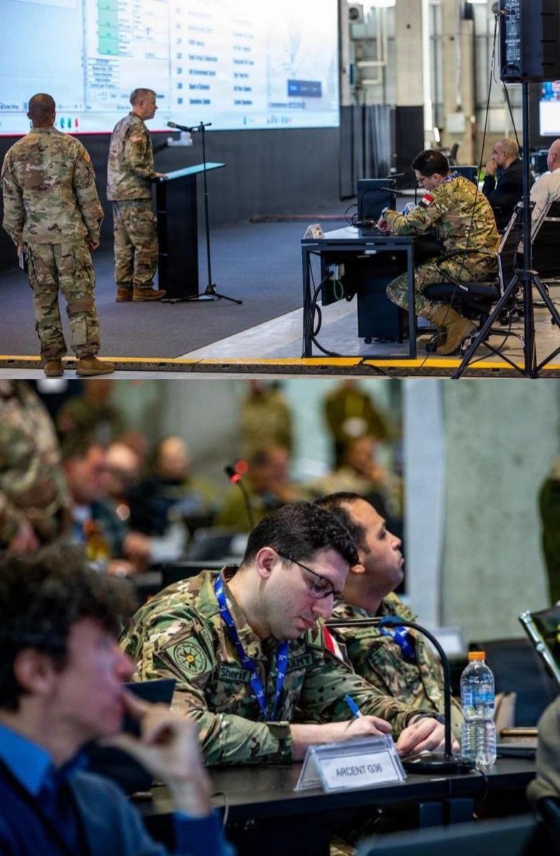 BREAKING:

🇺🇸🇪🇬🇮🇱 Egyptian soldiers at the command center in Tel Aviv

The US military posted photos from inside Kiryat Gat Command Center, south of Tel Aviv, showing Egyptian soldiers also in attendance.

The US military has then deleted photos and videos of Egyptian troops it