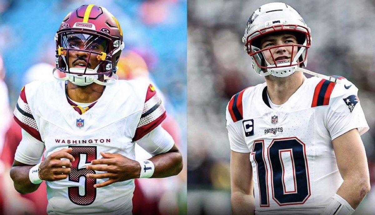 CMNDERS's tweet image. Last time i’ll talk about last years playoffs but this has to be said:

Jayden Daniels in NFCCG
255 YDs
1 TDs

Drake Maye in AFCCG
86 YDs
0 TDs