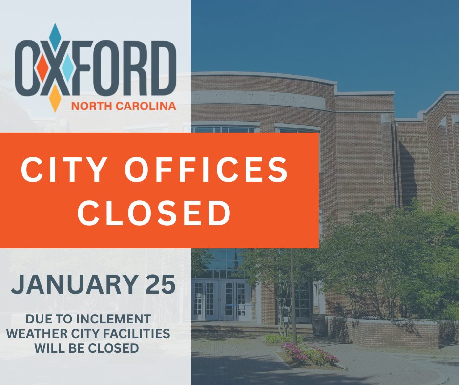 City of Oxford, NC - Government tweet media