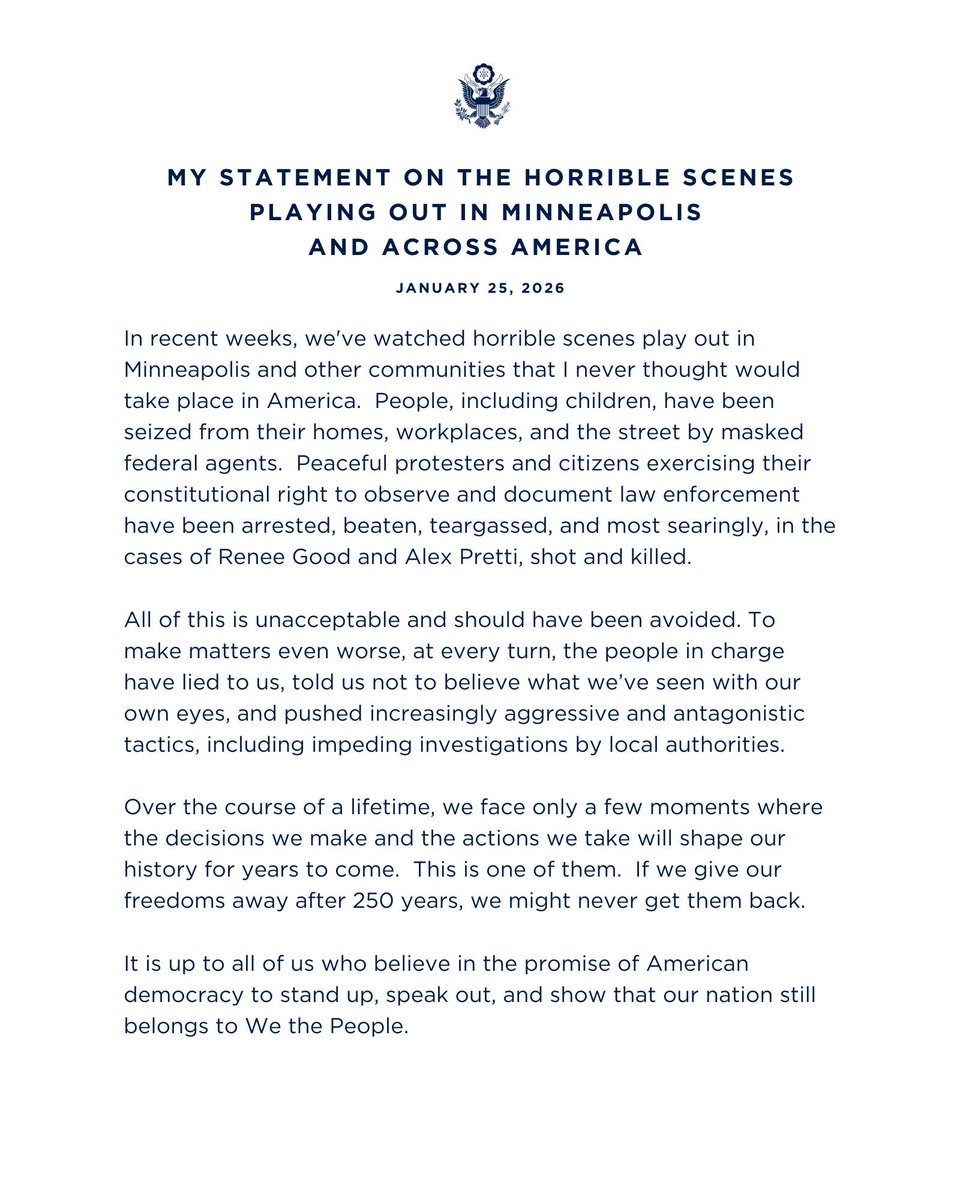 Over the course of a lifetime, we face only a few moments where the decisions we make and the actions we take will shape our history for years to come.  This is one of them.