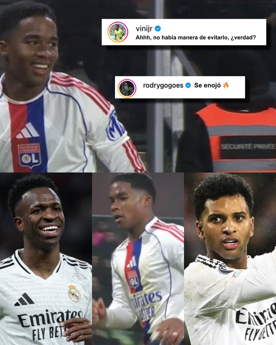 La felicidad de Vinicius Júnior y Rodrigo Goes al ver que Endrick la está rompiendo en su cesión con el Olympique Lyon. Era cuestión de tiempo para que esto sucediera. ORGULLOSOS DE ENDRICKI.