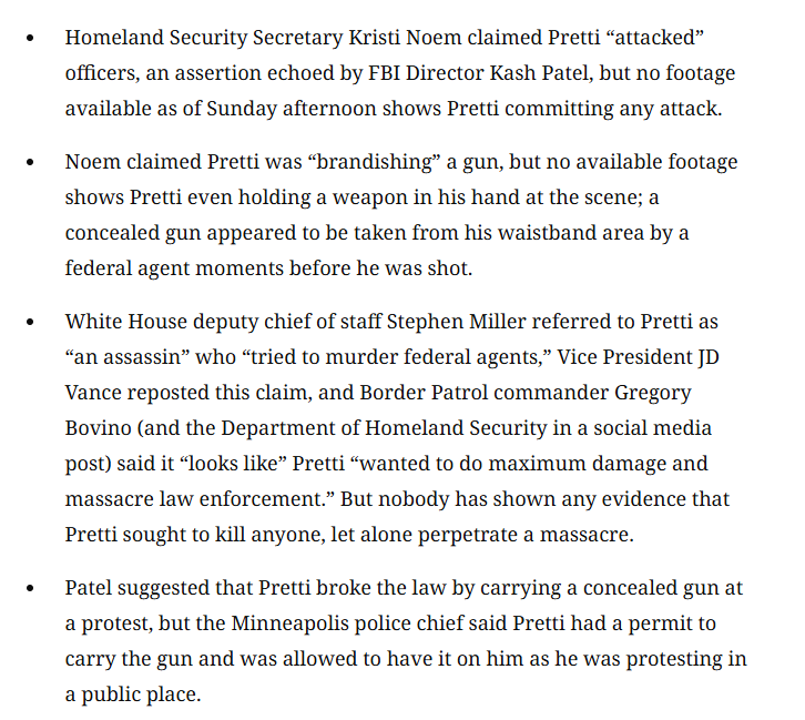 Top Trump officials have responded to the killing of Alex Pretti with a torrent of incendiary claims about him that are either false or unsupported by any presently available evidence. A reality check: cnn.com/2026/01/25/pol…