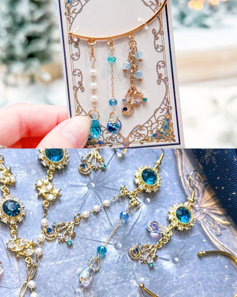 monet1114_1840's tweet image. 絵画をイメージしたイヤリングとイヤーフックの重ね付け🌃*ೄ‧͙·*♪

#重ね付けが正義の日
#365DIYtheme