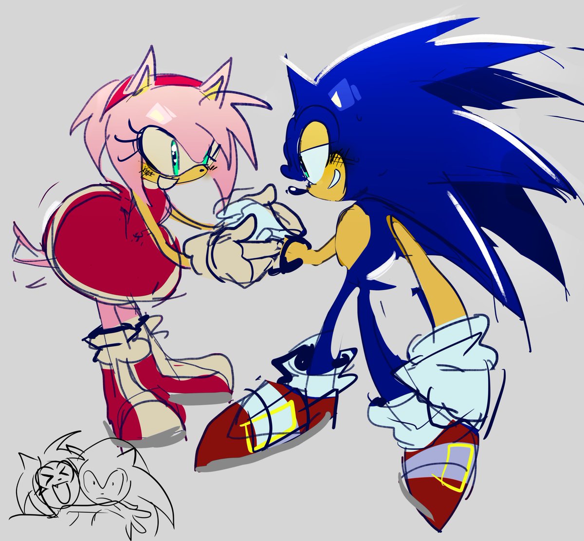 rushed #SonAmy doodle since i havent drawn ship art in ages