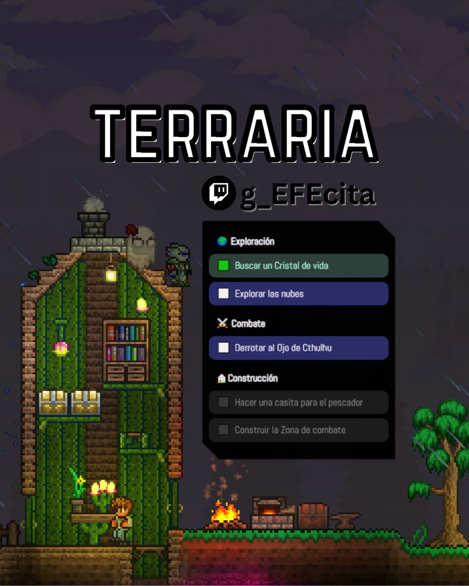 HashtagEfe's tweet photo. 💜Este enero 2026 iniciamos muy bien los directos con uno de nuestros juegos favoritos. #Terraria

✨Completamos nuestras propias misiones personalizadas mientras platicamos de todo un poco.

Nos vemos en 🔗 https://t.co/di9Wp2FW9A https://t.co/Sj88yGlwe6