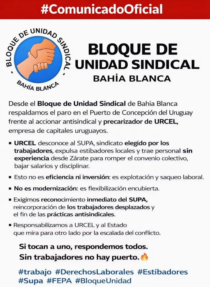 Bloque De Unidad Sindical (@unidadbloque) on Twitter photo 
