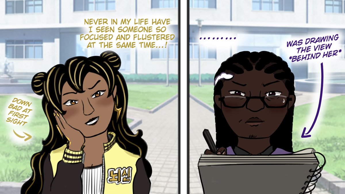 #stormcacao au where the first meeting was like
“you’re such a good drawer!!!”
“… please get out of the way.”