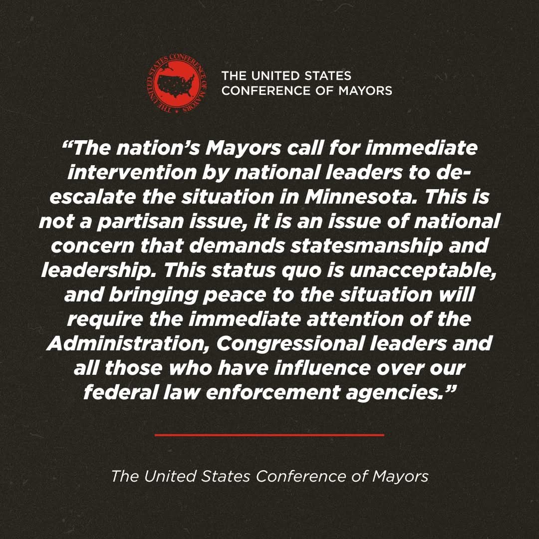 MarkieMinnesota's tweet photo. Statement from the United States Conference of Mayors, the non partisan organization was founded in 1932: https://t.co/7rs9uufQUJ