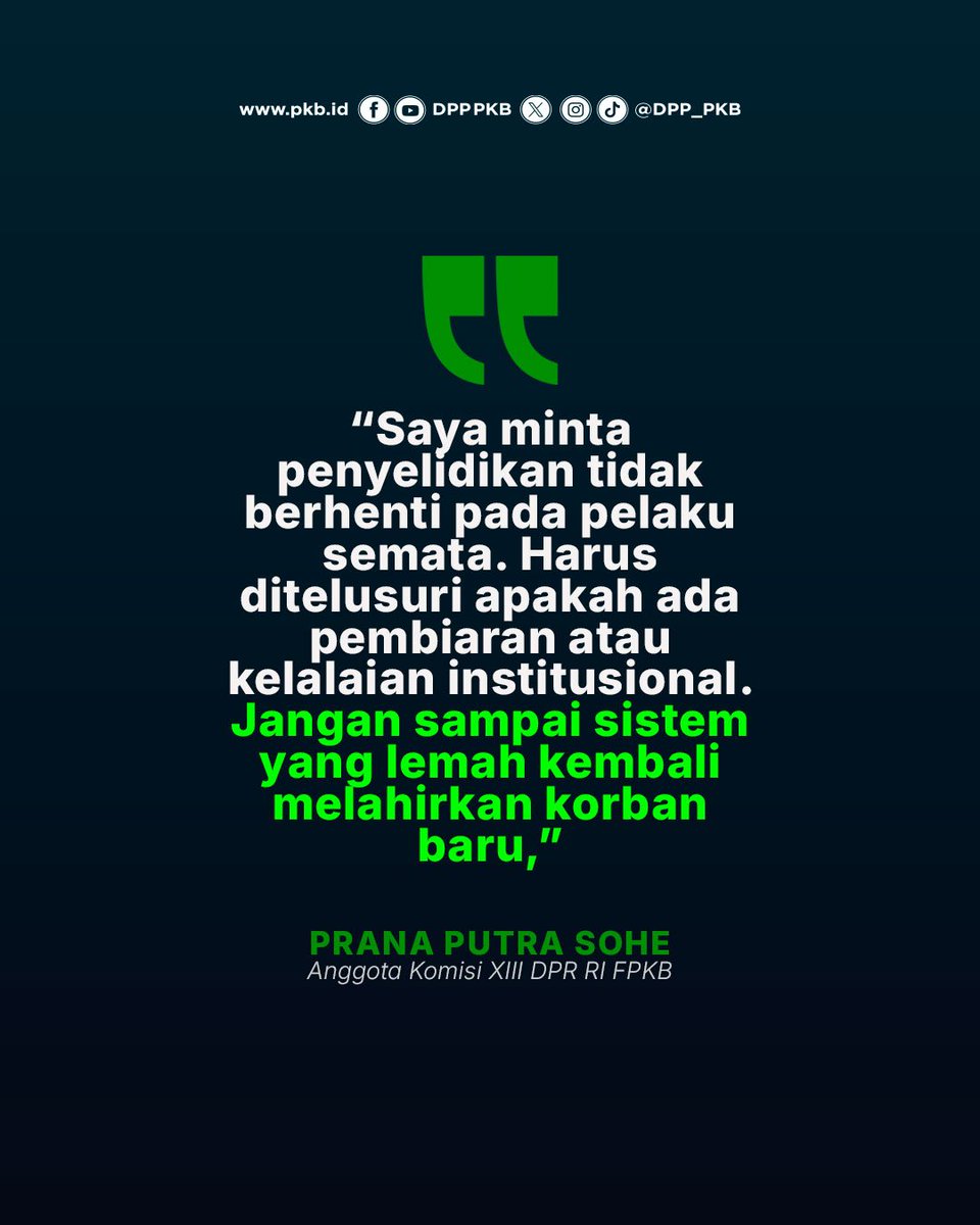 Tak ada ruang kompromi untuk predator anak. Anggota Komisi XIII DPR RI, Prana Putra Sohe minta hukuman maksimal dan pembenahan sistem agar tak ada korban baru.

#LindungiAnak 
#ZeroTolerance