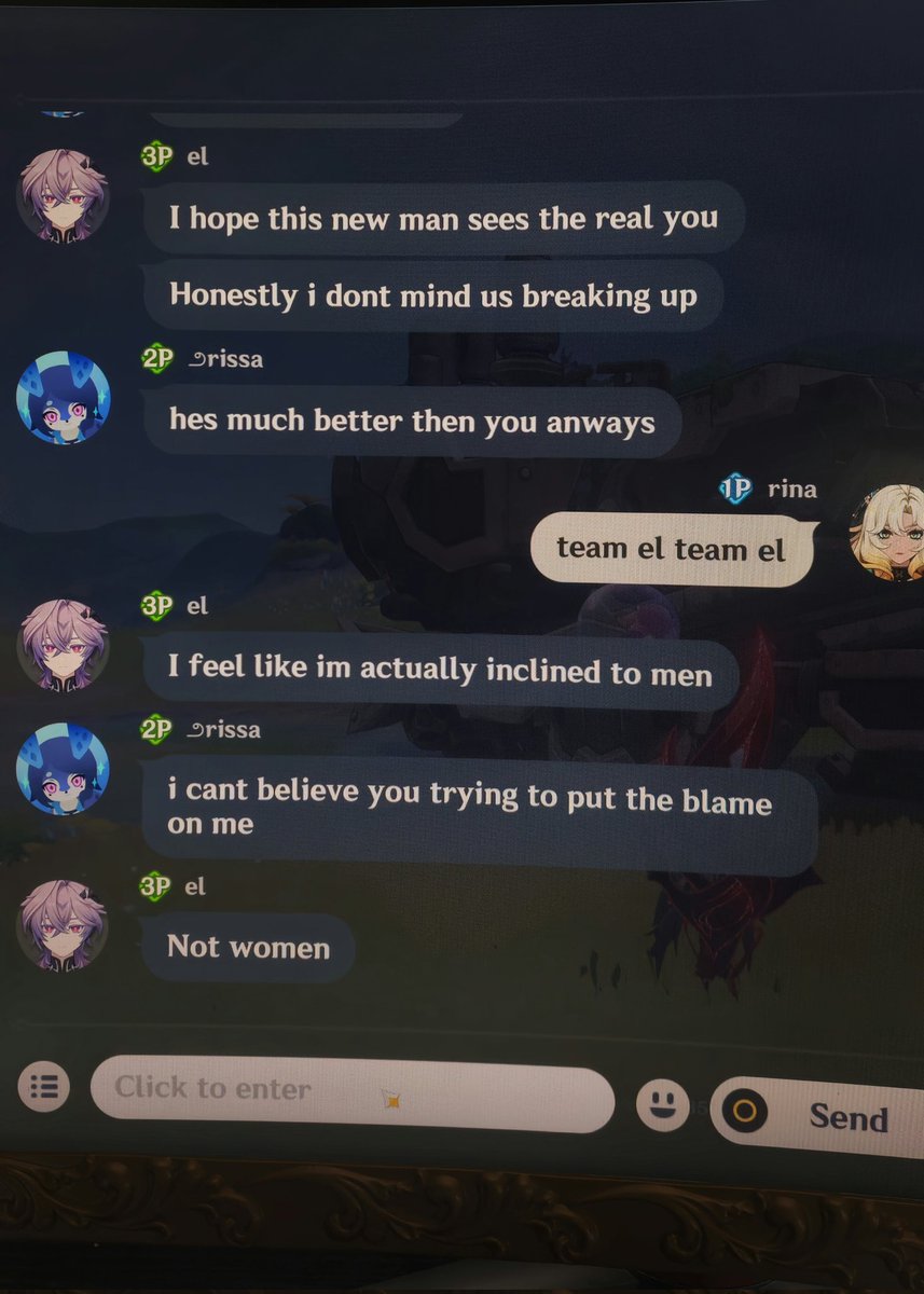 argentilovebot's tweet image. so i tried to get back into genshin, and within the first 5 minutes two people joined my world asking for mats and now they're arguing over their relationship 😟