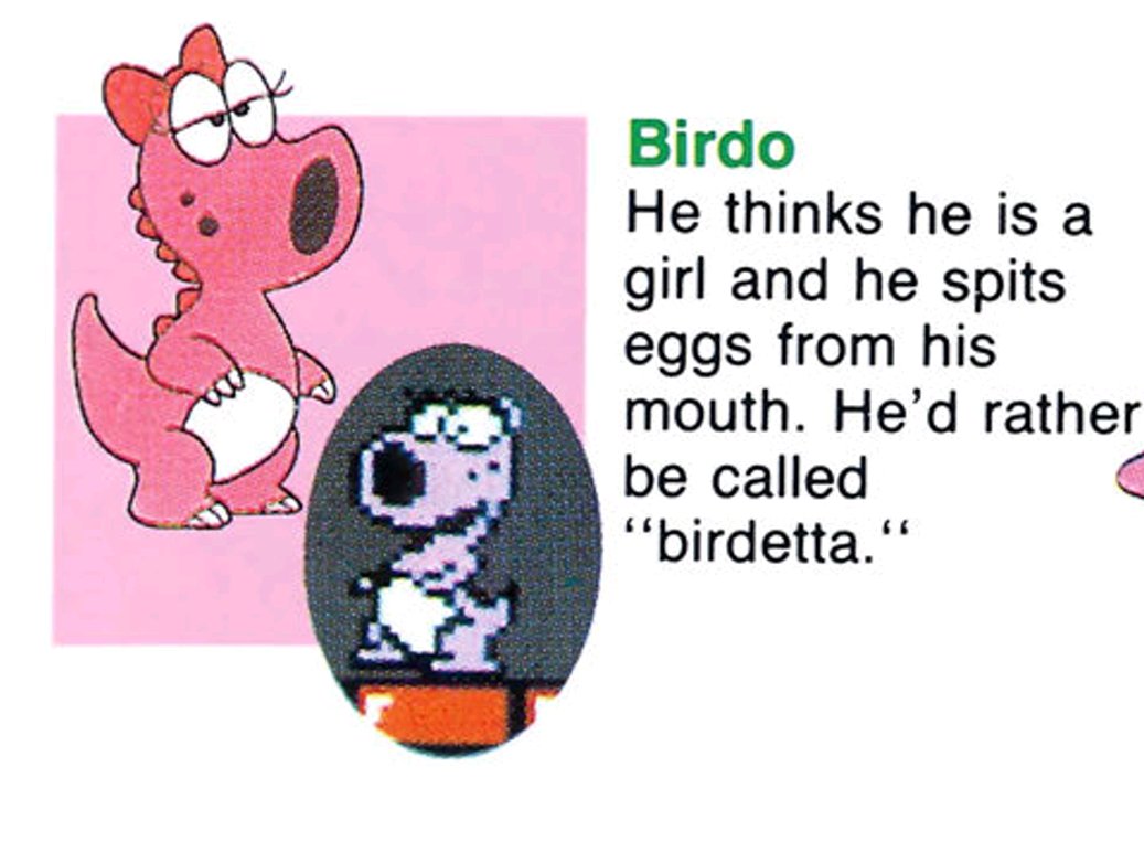 mariotwtconfess's tweet image. "you ever think about how fucked it is that every character has been deadnaming Birdetta for years now?"