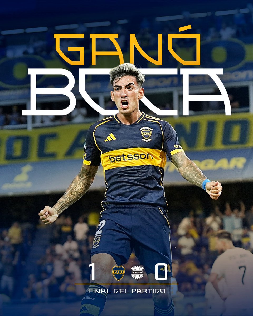 ⚽ Boca debutó con un triunfo en el Torneo Apertura 2026

✍️ Con gol de Lautaro Di Lollo, el Xeneize venció por 1-0 a Deportivo Riestra, en la Bombonera, por la primera fecha del torneo local

#DaleBoca 🔵🟡🔵