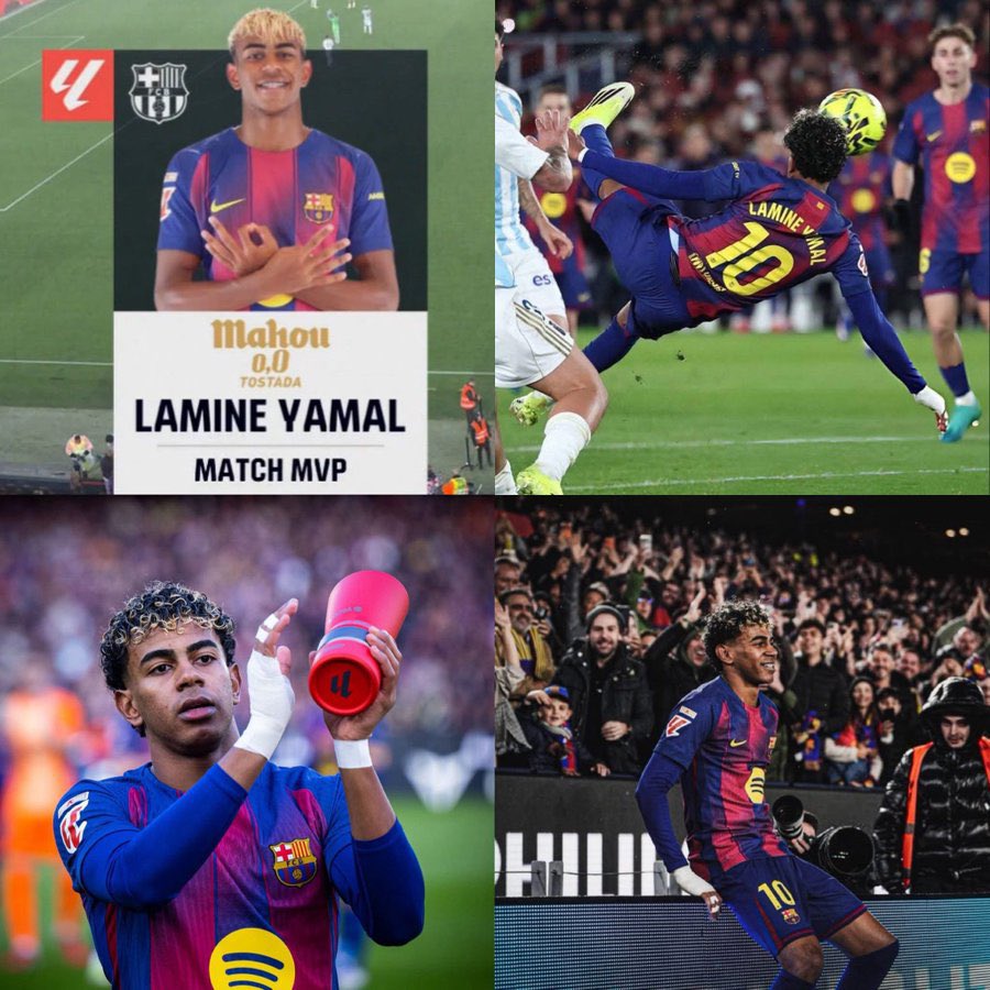 لاعب الشهر في الليغا قبل المباراة 
هدف ايقوني واجمل اهداف الموسم 
جائزة رجل المباراة 

يوم عادي في مسيرة لامين يامال