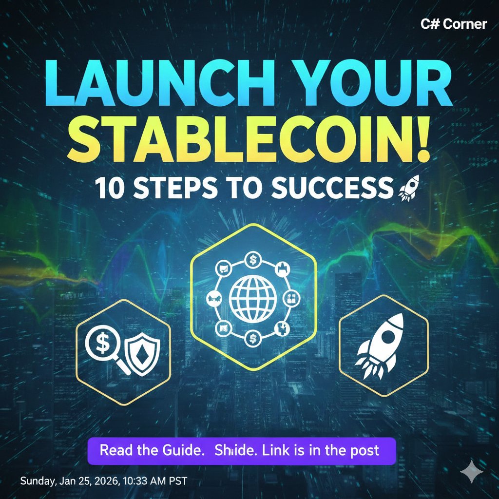 10-Steps Guide To Launch a Stablecoin c-sharpcorner.com/article/how-to… by <a href="/mcbeniwal/">Mahesh Chand</a> via <a href="/CsharpCorner/">C# Corner</a> #Stablecoin