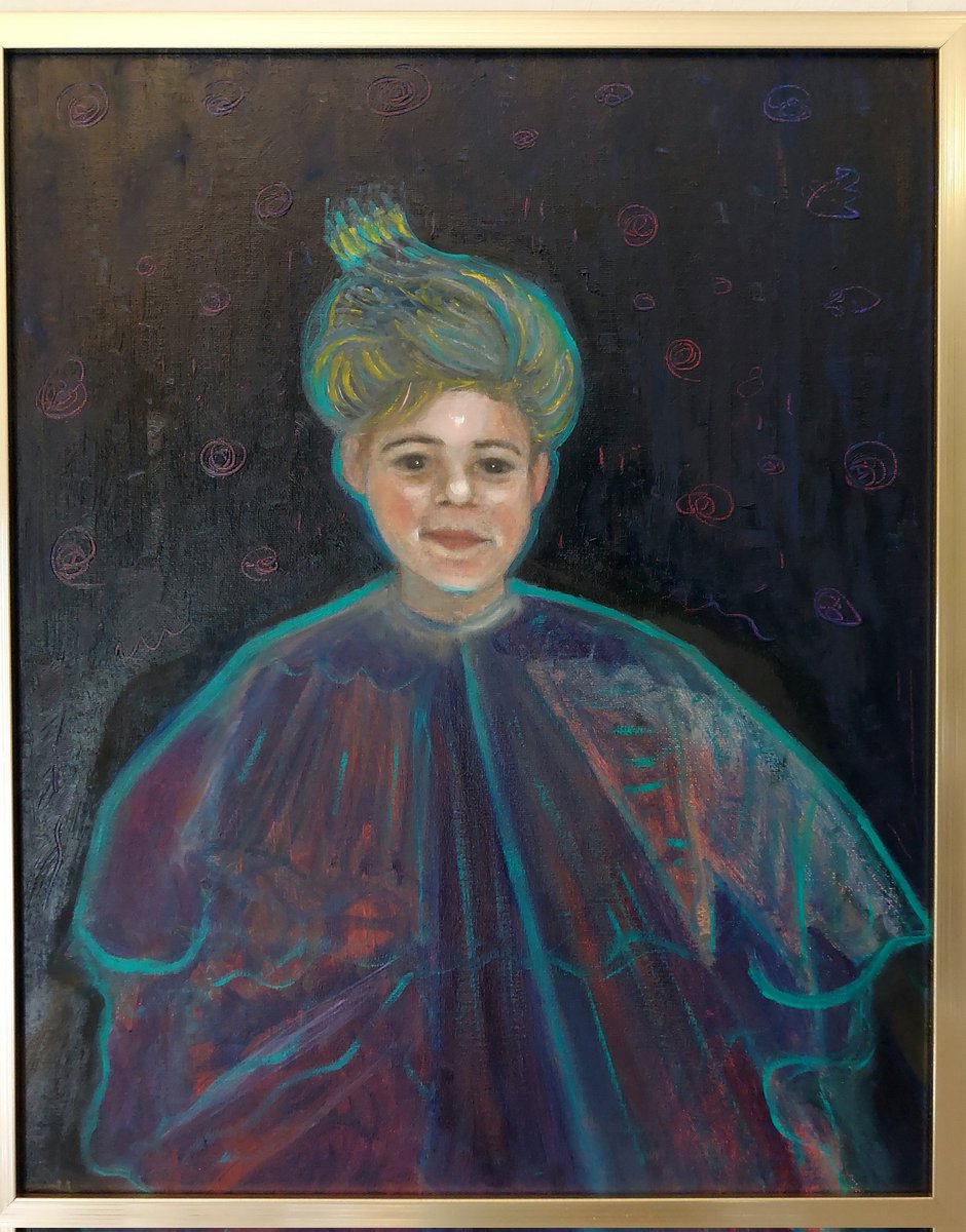 Céleste chez le coiffeur 

Huile sur toile