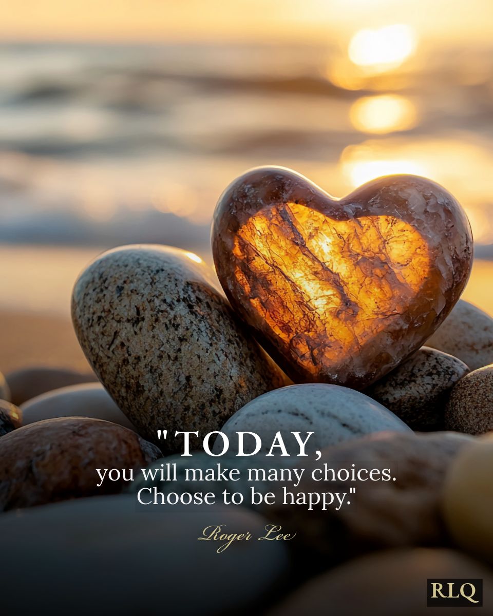 Today you will make many choices.
Choose to be happy! 💛- Roger Lee