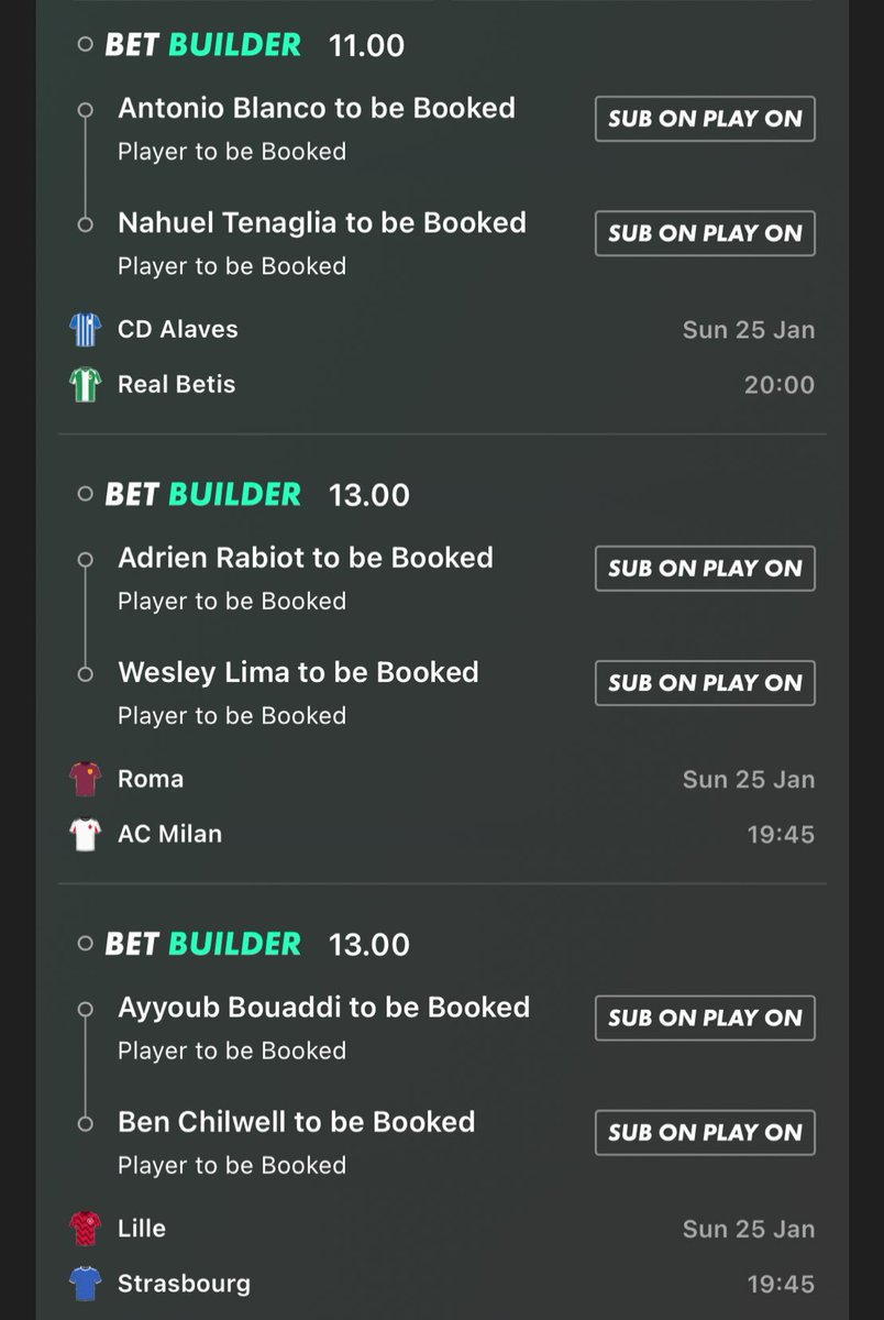 Cards 🟨

131/1 and 1850/1

Add To Your Bet Slip - bet365.com/s/r/y8jHp

Add To Your Bet Slip - bet365.com/s/r/y8jPf